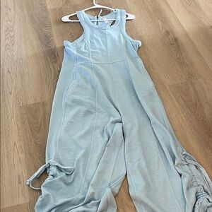 Daily practice Light Blue Sleeveless Jumpsuit